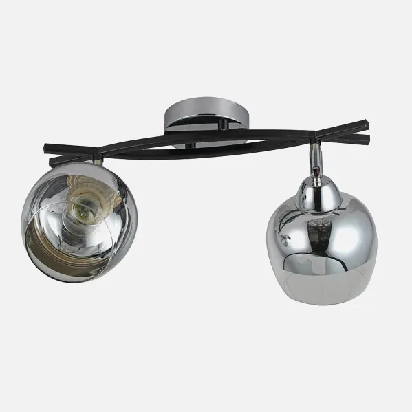 Batten light Denali 2xe27 Chrome/black 24x38x14 Cm