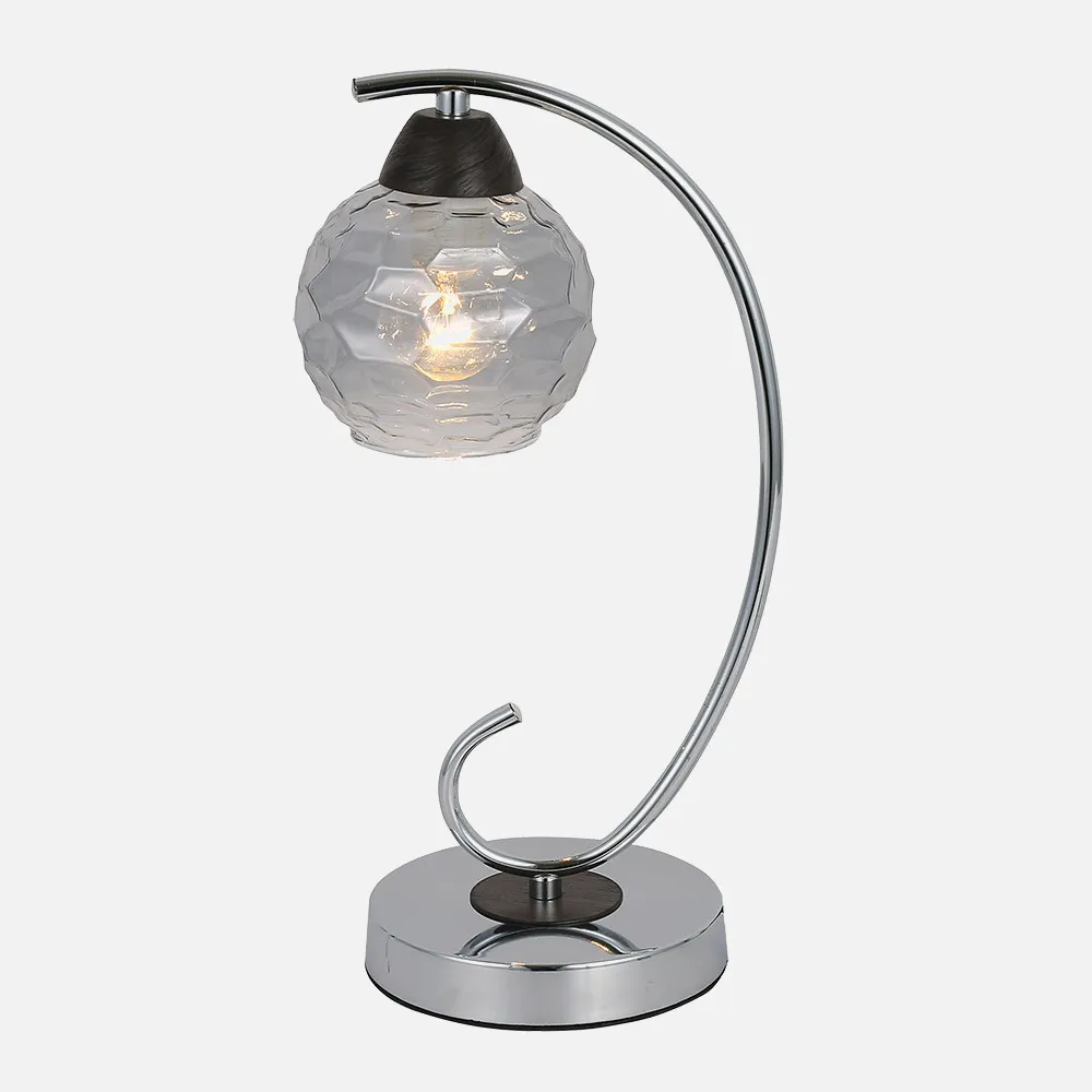 Sobremesa Etna 1xe14 Cromo/wengue 35x14x19 Cm