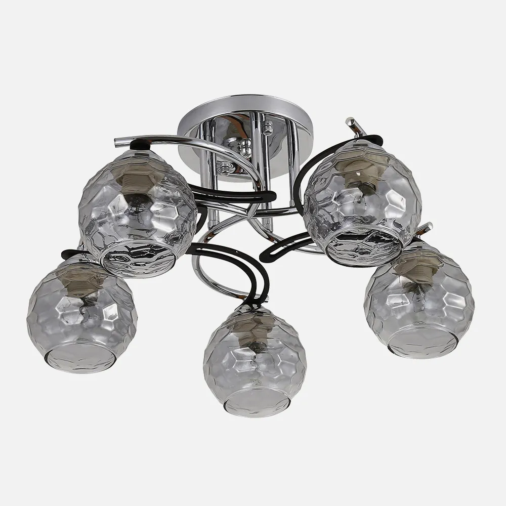 152555020 - Lampara Etna 5xe14 Cromo/wengue 23x46x46 Cm