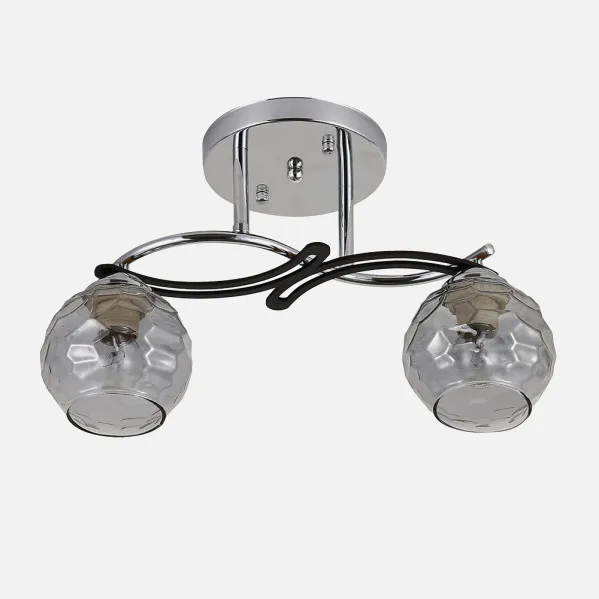 Lampara Etna 2xe14 Cromo/wengue 24x33x14 Cm