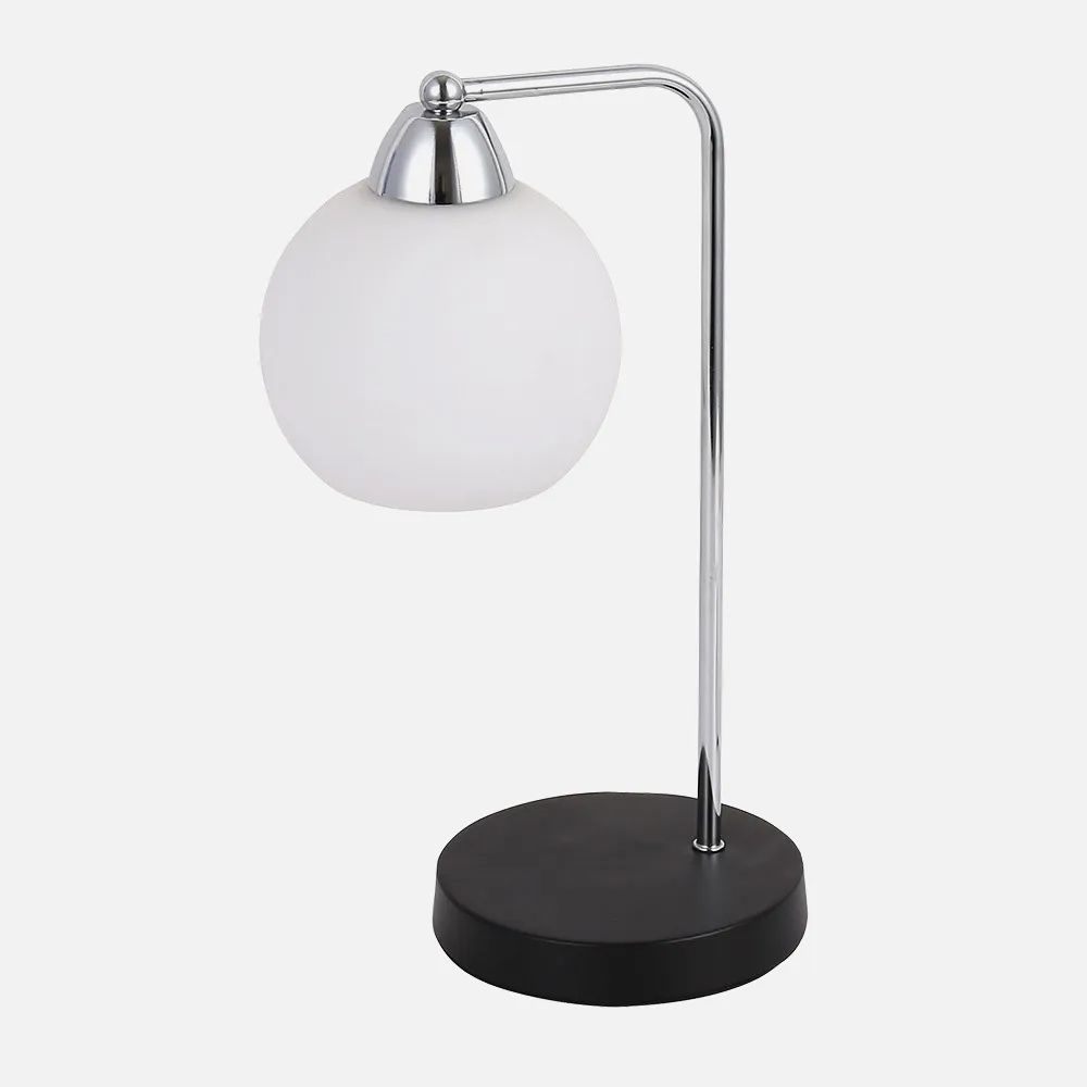 152871020 - Lâmpada de mesa Pissis 1xe27 Cromo/preto 35x17x14 Cm