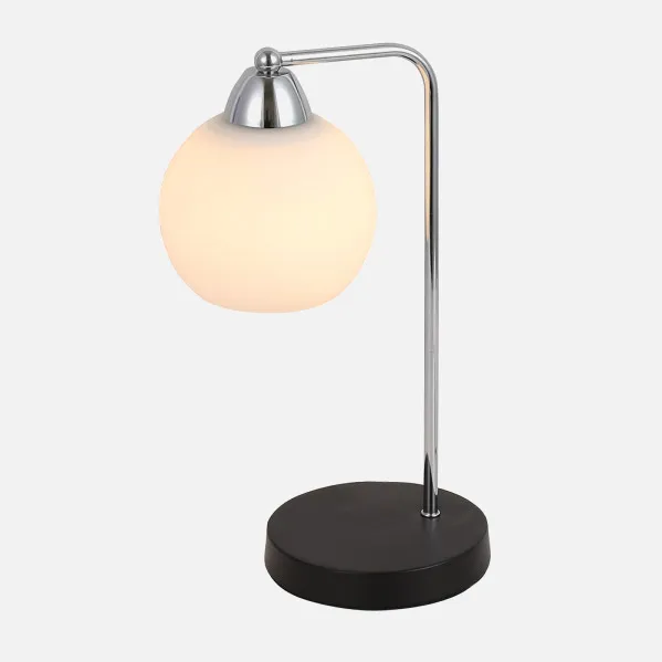 Lâmpada de mesa Pissis 1xe27 Cromo/preto 35x17x14 Cm