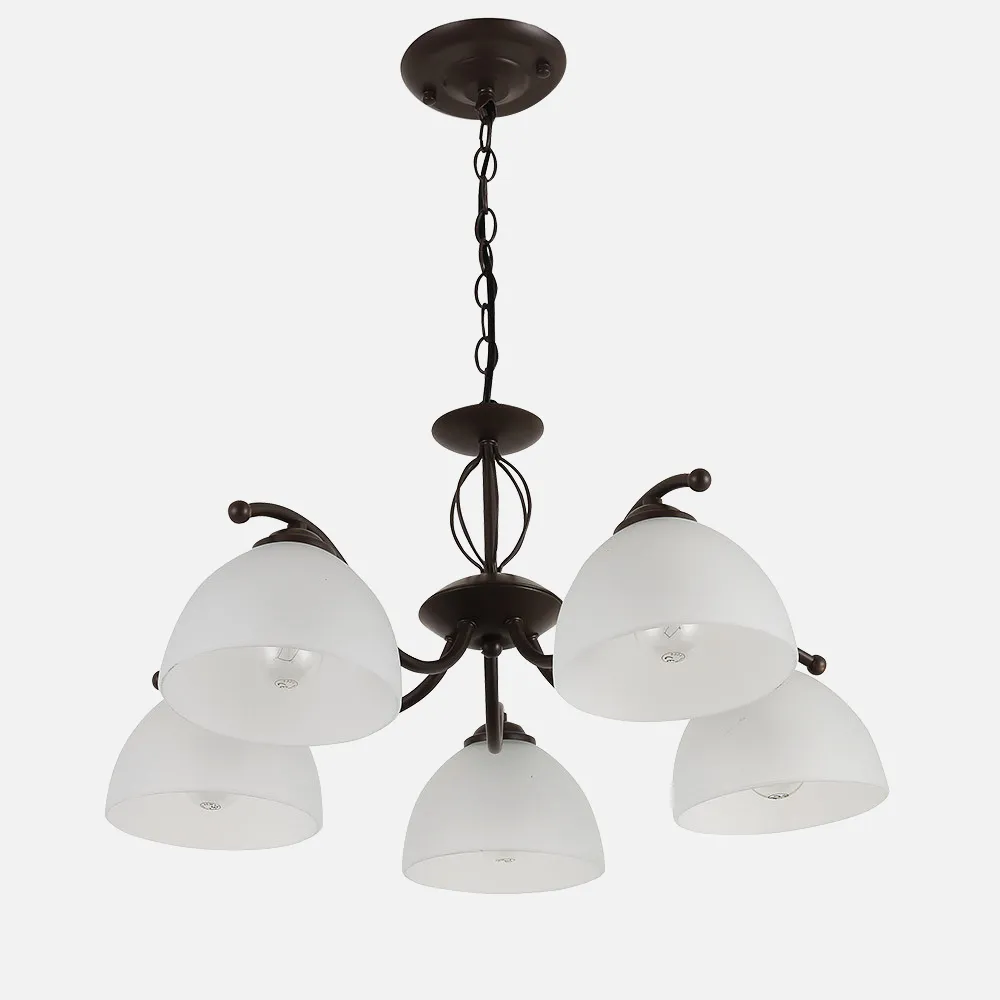 Lampara Bonete 5xe27 Marron Regx54x54 Cm
