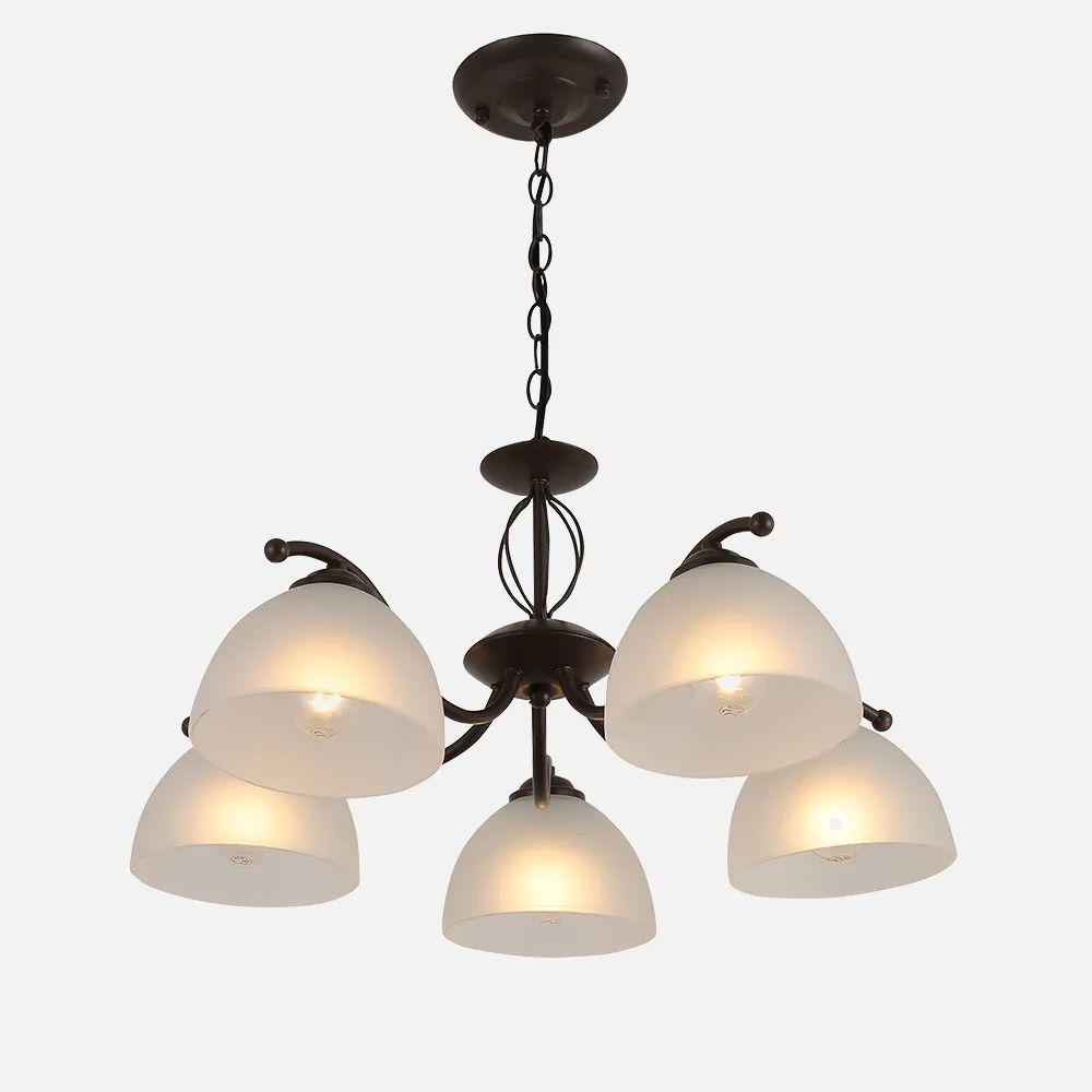 Lampara Bonete 5xe27 Marron Regx54x54 Cm