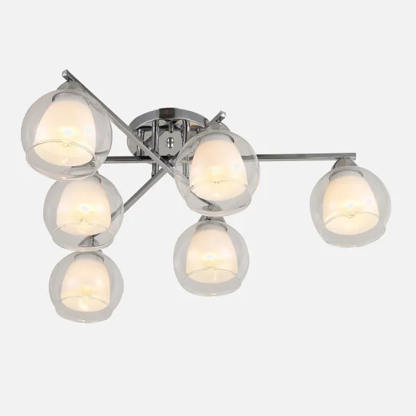 Lampara Makalu 6xe27 Cromo 21x60x60 Cm