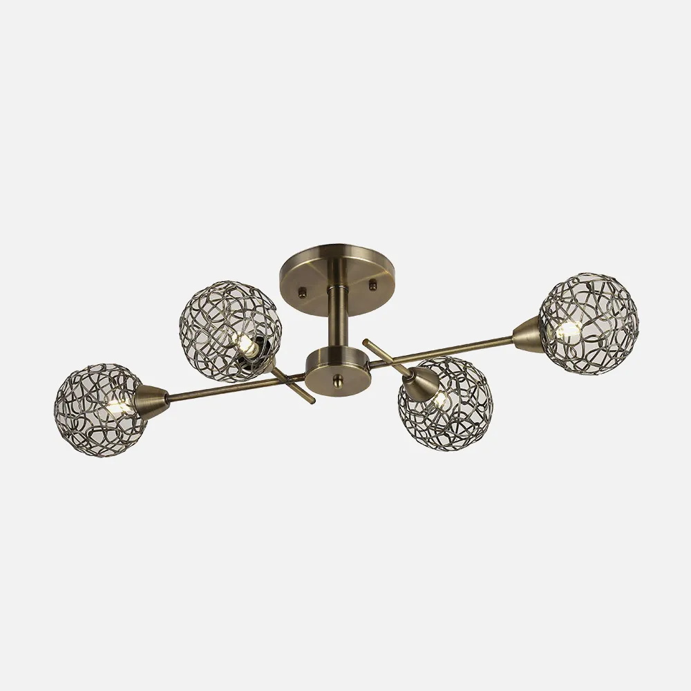 Lampara Speke 4xg9 Cuero 16x72x42 Cm
