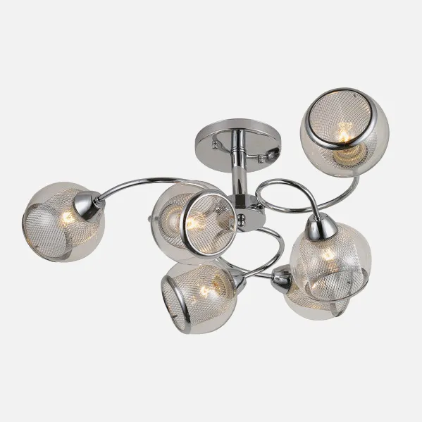 Lampara Stanley 6xe27 Cromo 26x68x68 Cm