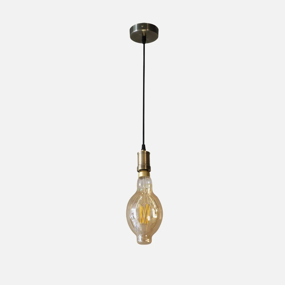 Colgante Dante 1xe27 Cuero/ambar  Bombilla  Incluida 8w 3000k 640lm Regx12x12 Cm