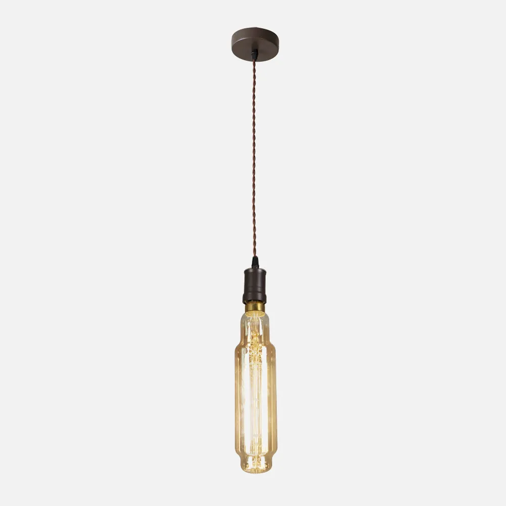 Colgante Elio 1xe27 Marron/ambar Bombilla  Incluida 8w 3000k 640lm Regx8x8 Cm