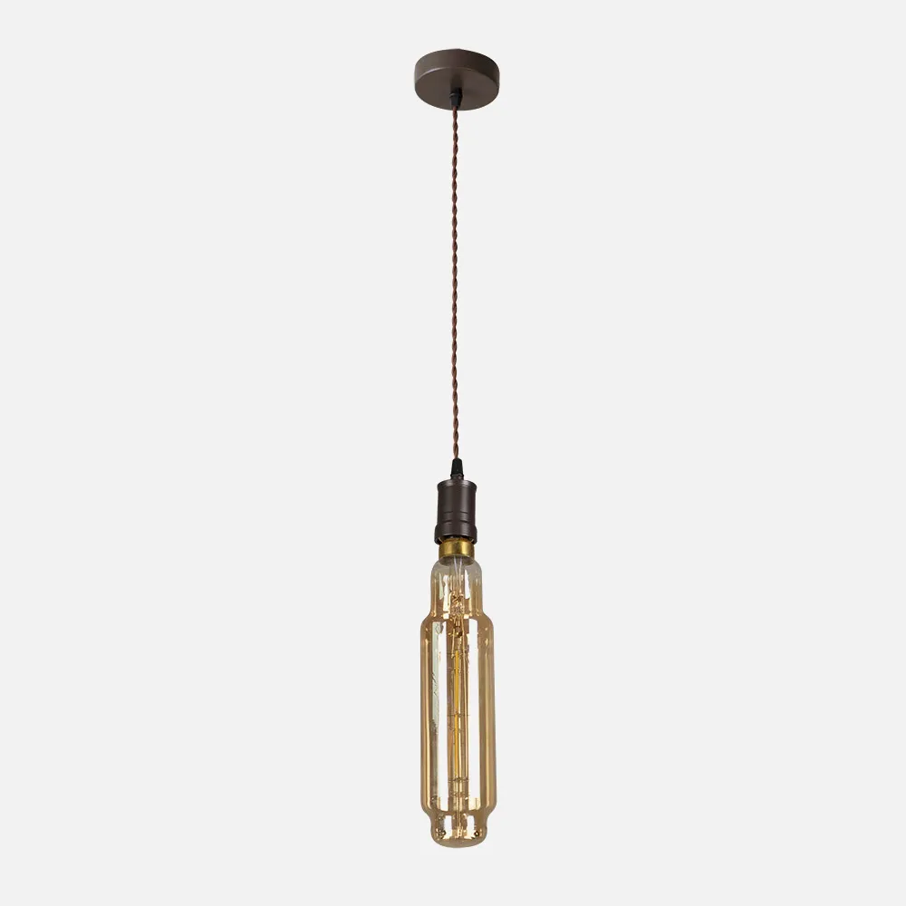 167091002 - Colgante Elio 1xe27 Marron/ambar Bombilla  Incluida 8w 3000k 640lm Regx8x8 Cm