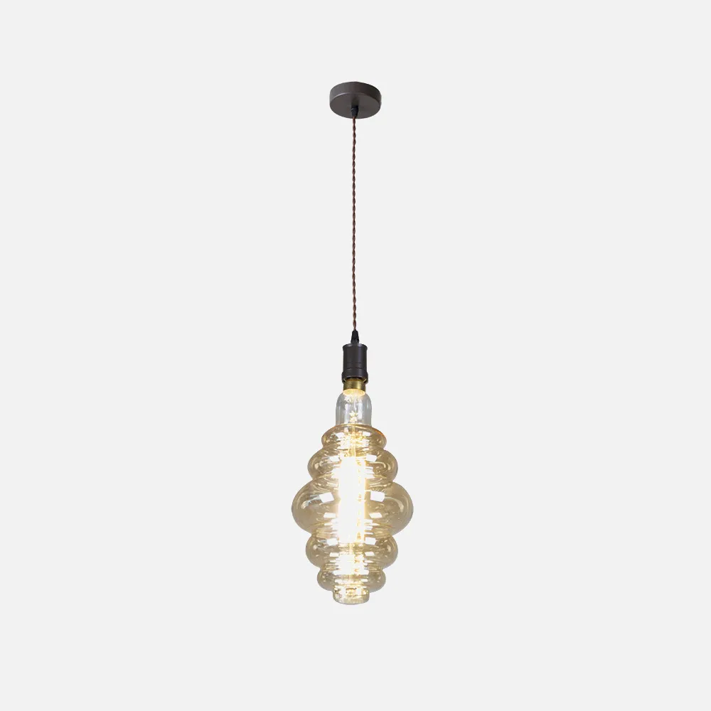 Colgante Loreto 1xe27 Marron/ambar  Bombilla Incluida 8w 3000k 620lm Regx20x20 Cm