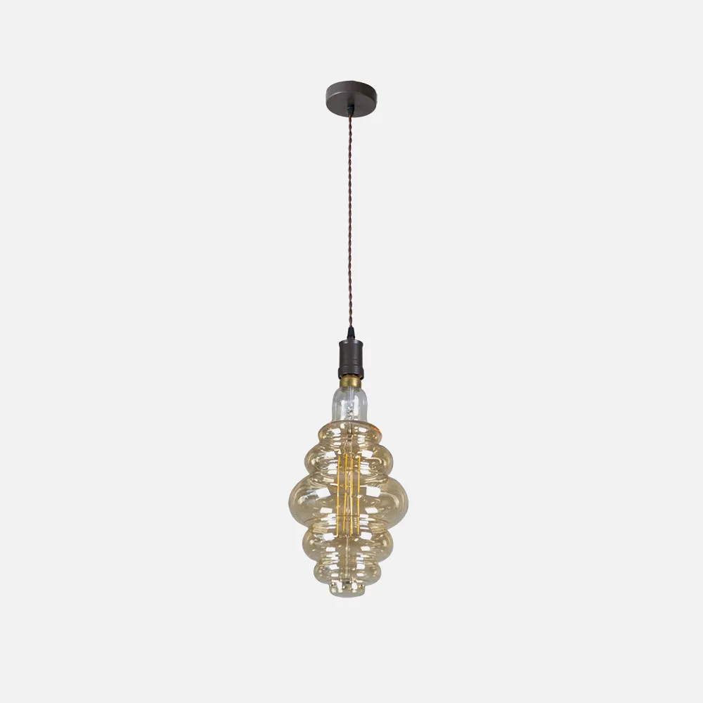 Colgante Loreto 1xe27 Marron/ambar  Bombilla Incluida 8w 3000k 620lm Regx20x20 Cm