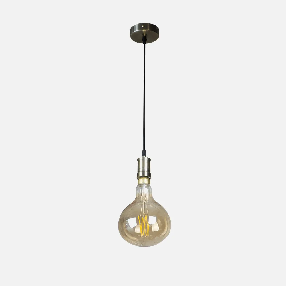 Colgante Sira 1xe27 Cuero/ambar  Bombilla   Incluida 8w 640lm 3000k Regx16x16 Cm