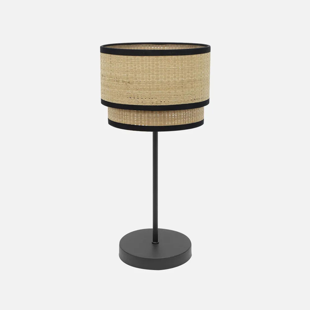 Sobremesa Alto Roque 1xe27 Natural/negro 60x30x30 Cm
