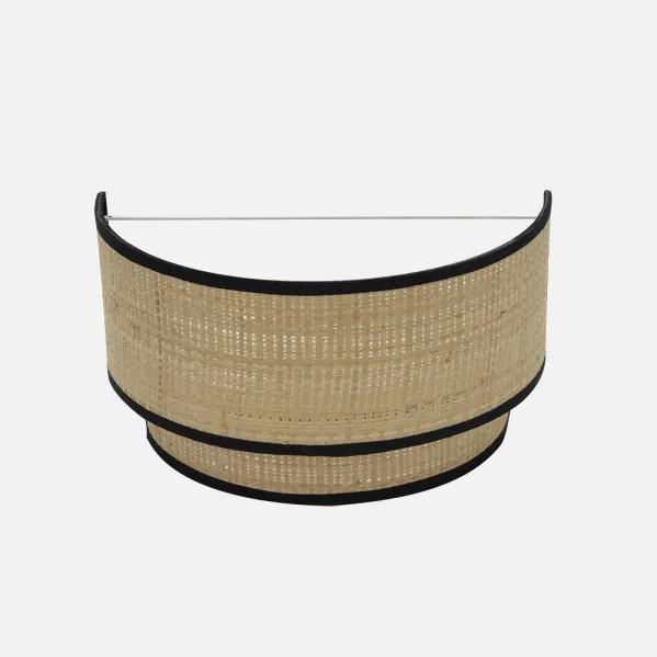 Candeeiro de parede Roque 1xe27 Natural/preto 17x30x15 Cm