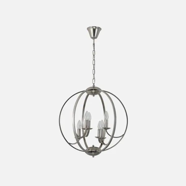 Pendant light Narciso 6xe14 Nickel Regex51x51 Cm