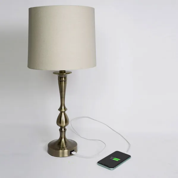 Table lamp Khalifa 1xe27 Leather 60´5x28x28 Cm Port Usb