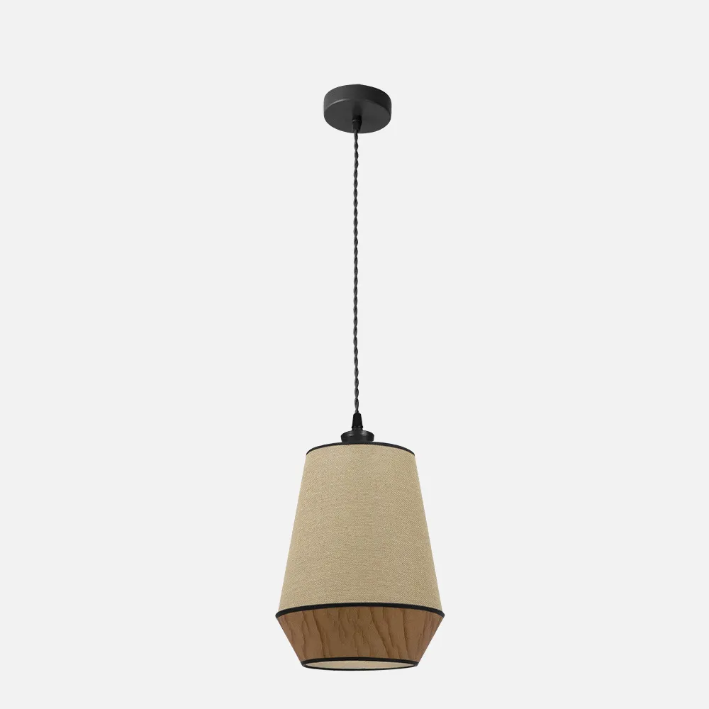 173993002 - Colgante Campana 1xe27 Saco/marron Regx30x30 Cm