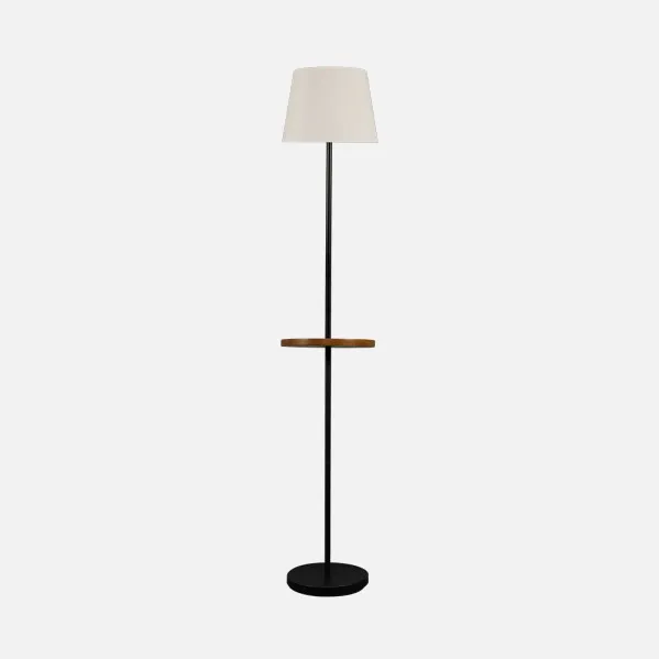 Foot Living room Steel 1xe27 Black C/lampshade Beige  C/mesita Aux. Incorporated 168x30x30 Cm