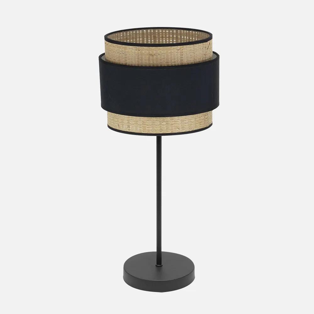 174271109 - Sobremesa Alto Kandy 1xe27 Natural/negro 67x30x30 Cm