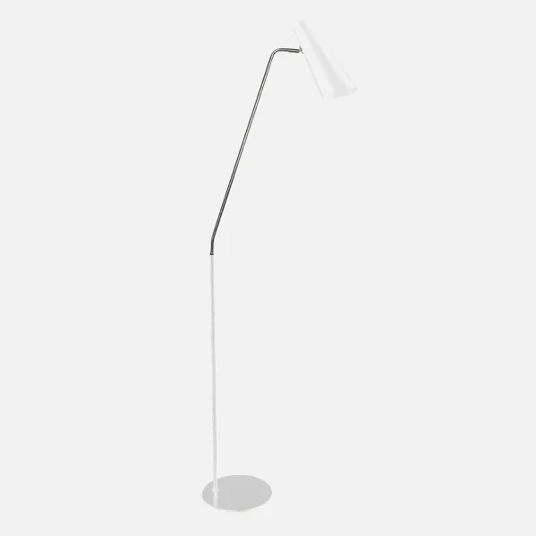 Pie De Salon Majoris 1xe27 Blanco/cromo 164x47x25 Cm Articulable Y Orientable 