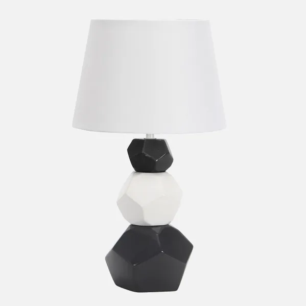 Table lamp Ceramic Foz 1xe27 Blanc/neg Pant White 41x24x24 Cm