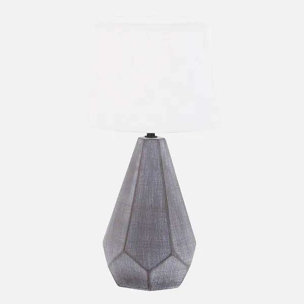Table lamp Ceramic Ibi 1xe27 Black Lampshade White 43x24,8x24,8 Cm
