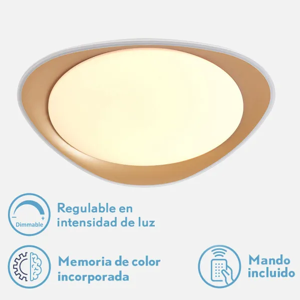Plafon 72w Daire Oro 3000-4000-6500k 5616lm  7x55x55cm Remoto+reg.int+memoria