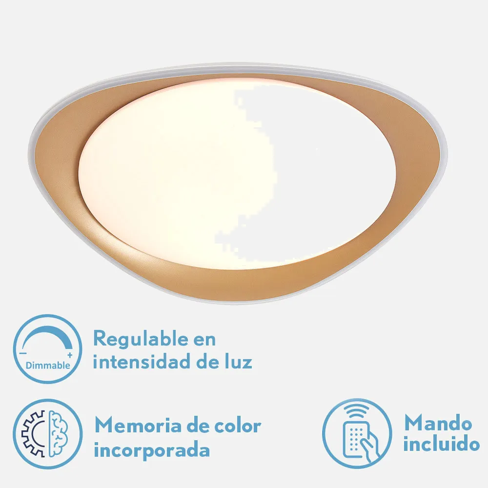 Plafon 72w Daire Oro 3000-4000-6500k 5616lm  7x55x55cm Remoto+reg.int+memoria