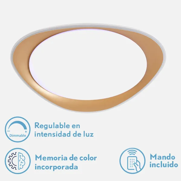 Plafon 72w Daire Oro 3000-4000-6500k 5616lm  7x55x55cm Remoto+reg.int+memoria