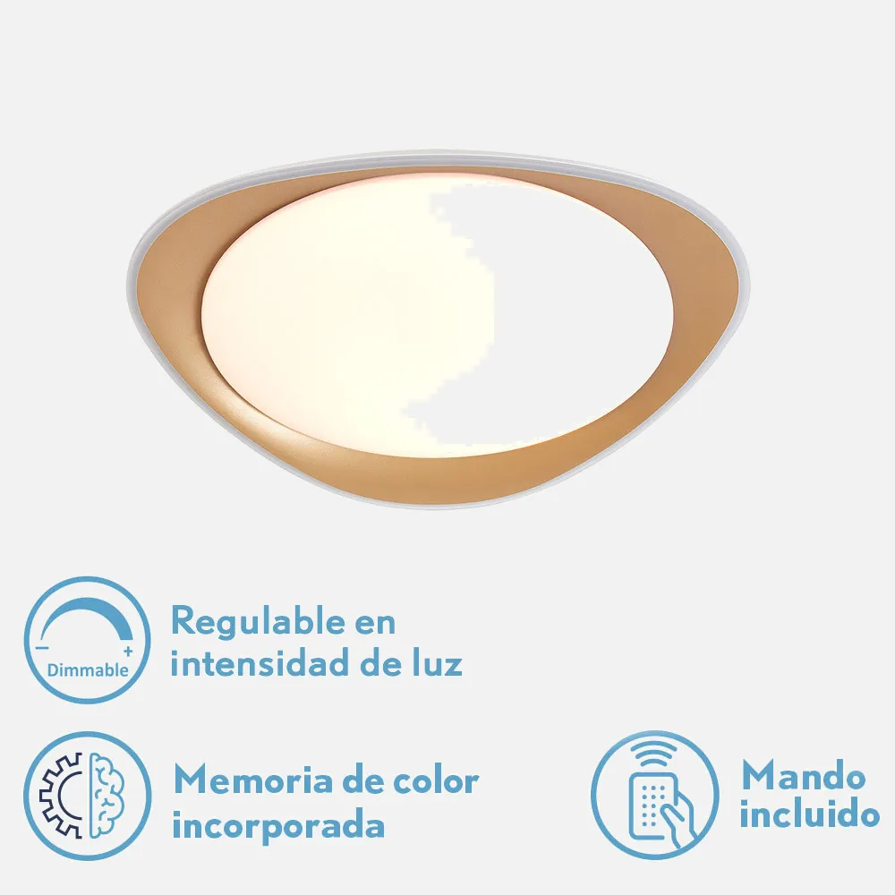 Plafon 48w Daire Oro 3000-4000-6500k 3744lm  7,5x45x45cm Remoto+reg.int+memoria