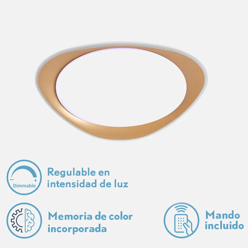 Plafon 48w Daire Oro 3000-4000-6500k 3744lm  7,5x45x45cm Remoto+reg.int+memoria