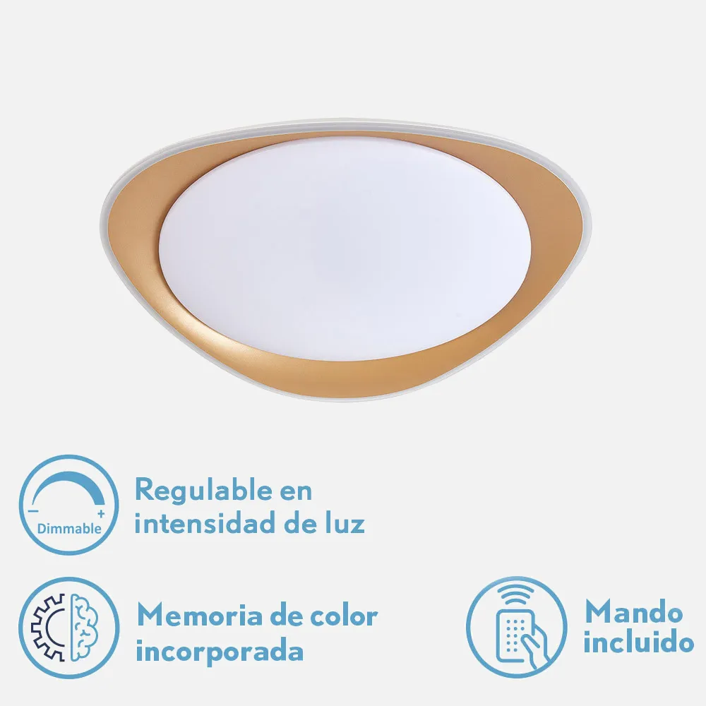 Plafon 48w Daire Oro 3000-4000-6500k 3744lm  7,5x45x45cm Remoto+reg.int+memoria