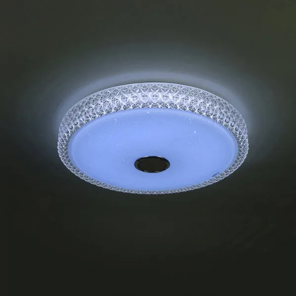 Plafon 72w Zaid 3000-4000-6500k Rgb Blan/transp Buetooth 10x50x50 Cm Remoto,reg.int.memoria.altavoz 5760lm