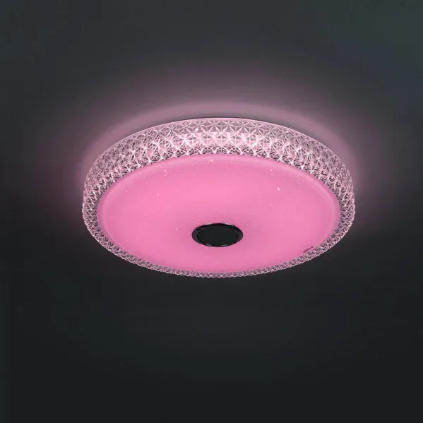 Plafon 72w Zaid 3000-4000-6500k Rgb Blan/transp Buetooth 10x50x50 Cm Remoto,reg.int.memoria.altavoz 5760lm