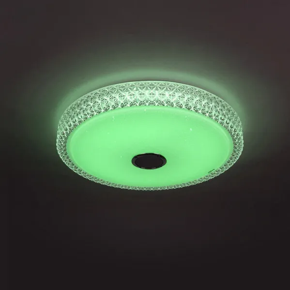 Plafon 48w Zaid 3000-4000-6500k Rgb Blan/transp Bluetooth 7x38x38 Cm Remoto,reg.int.memoria.altavoz 3744lm