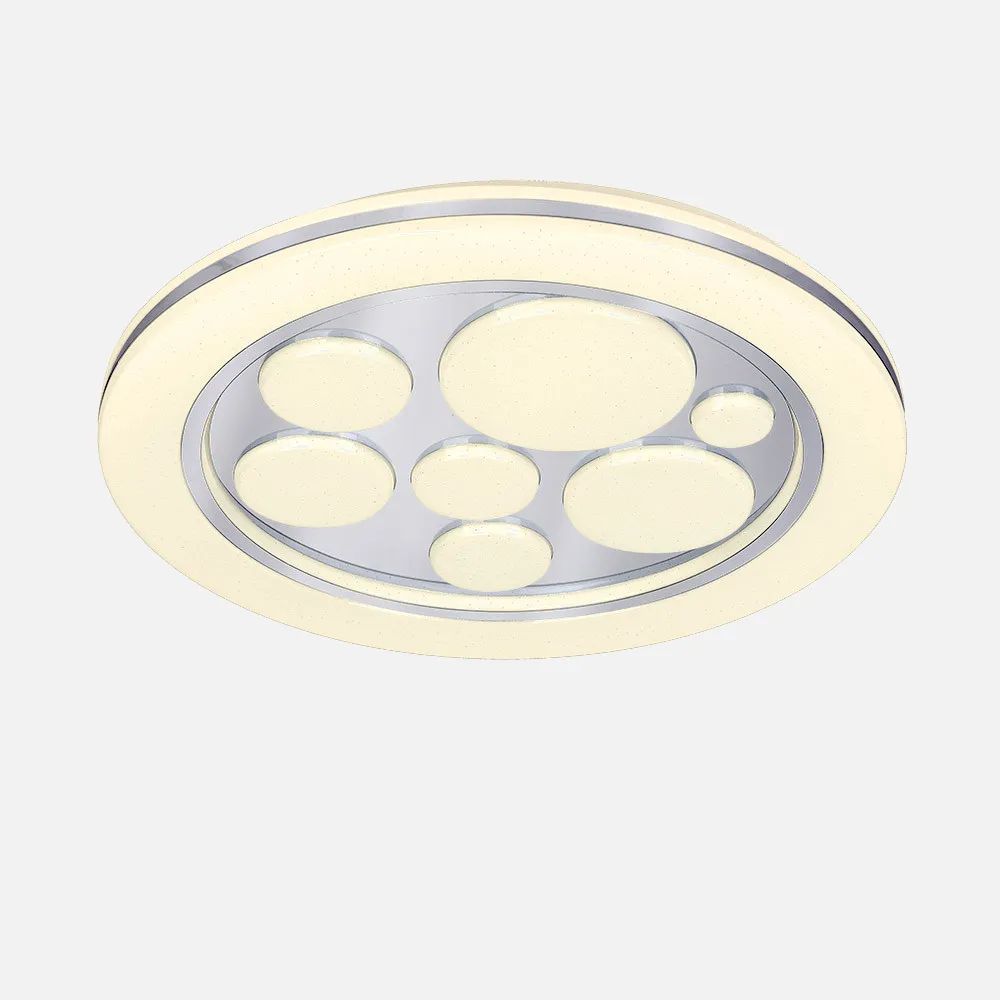 Plafon 96w Kuno 3000-4000-6500k Blan/cromo 7488lm 5x49x49 Cm Remoto,reg.int,memoria,estrella