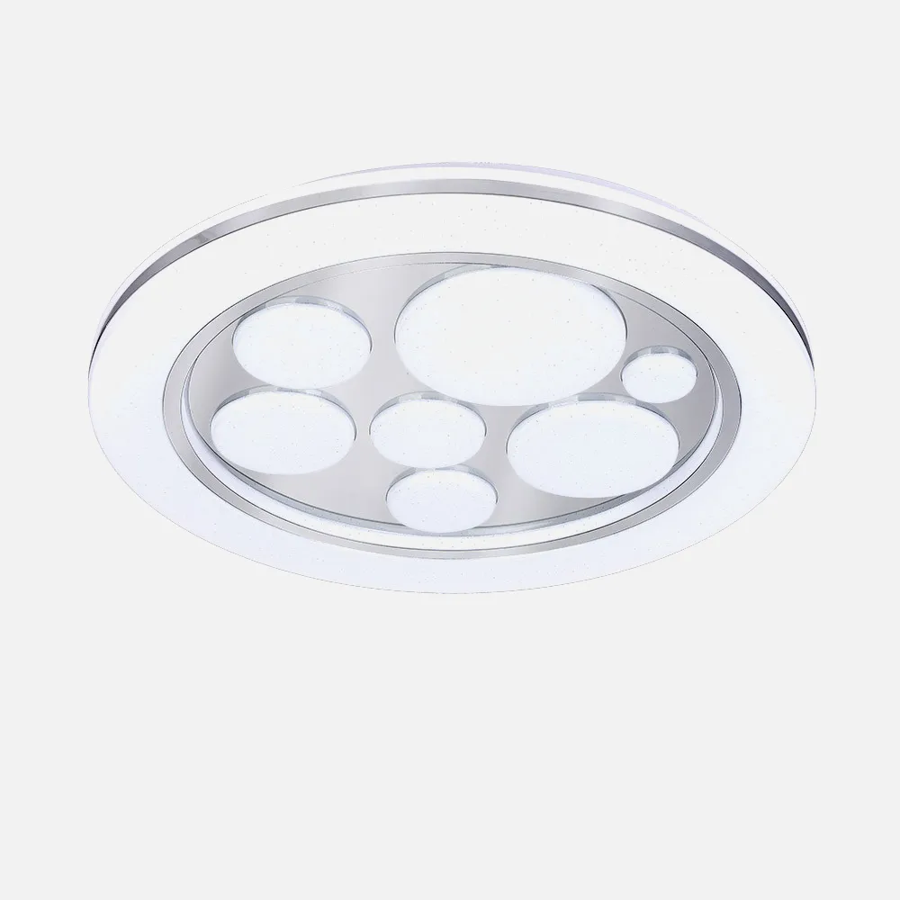Plafon 96w Kuno 3000-4000-6500k Blan/cromo 7488lm 5x49x49 Cm Remoto,reg.int,memoria,estrella