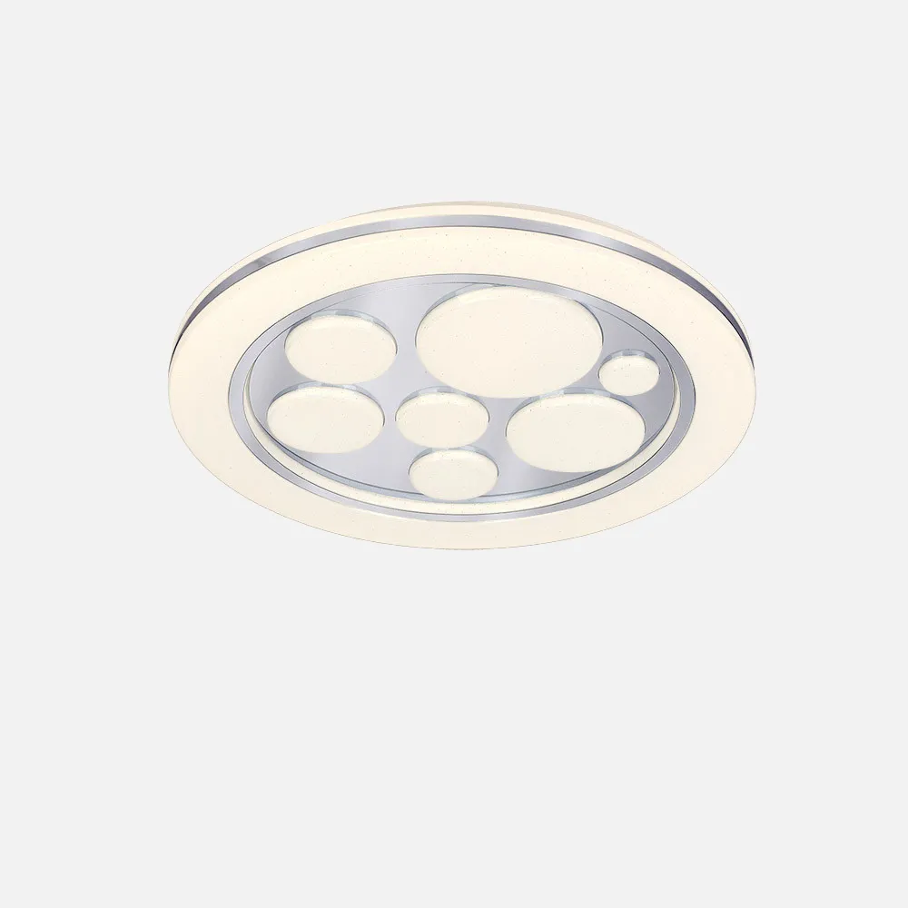 Plafon 72w Kuno 3000-4000-6500k Blanco/cromo 5616lm  5x39x39cm Remoto,reg.int,memoria