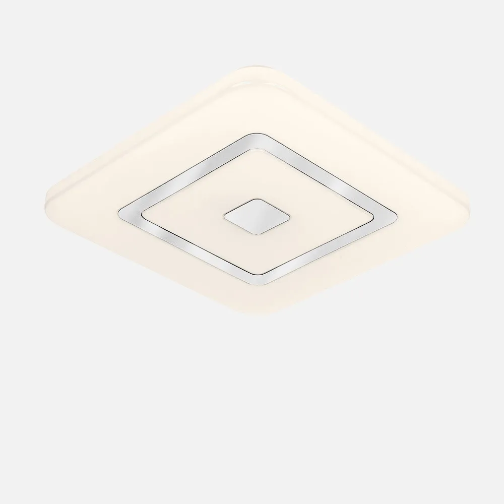 Plafon 96w Ezra Blanco/cromo 3000-4000-6500k 7488lm 5x54x54cm Remoto+reg.int+memoria