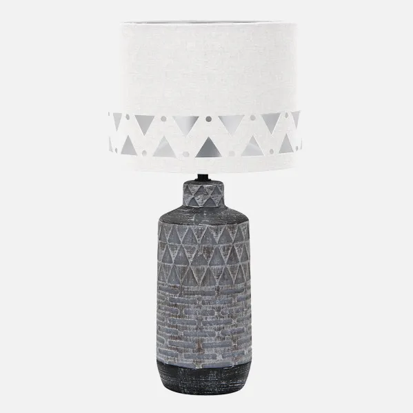 Candeeiro de mesa de cerâmica Mos 1xe27 Zinco Branco Lampshade 42,5x24x24 Cm