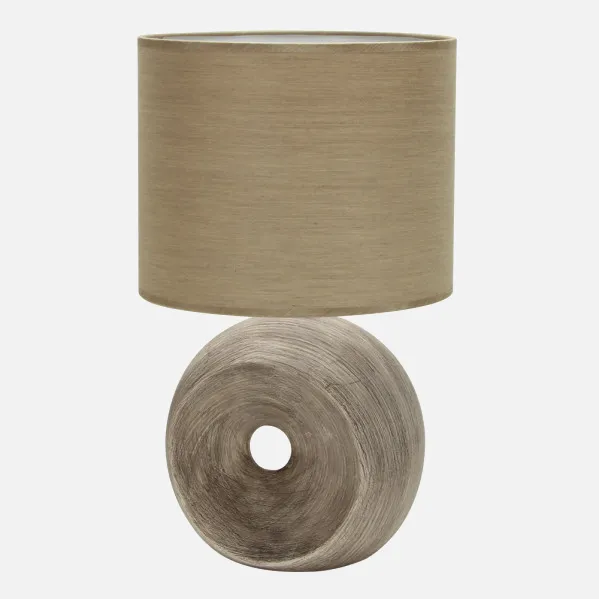 Table lamp Ceramic Ea 1xe27 Beige Lampshade Beige 52x30x30 Cm