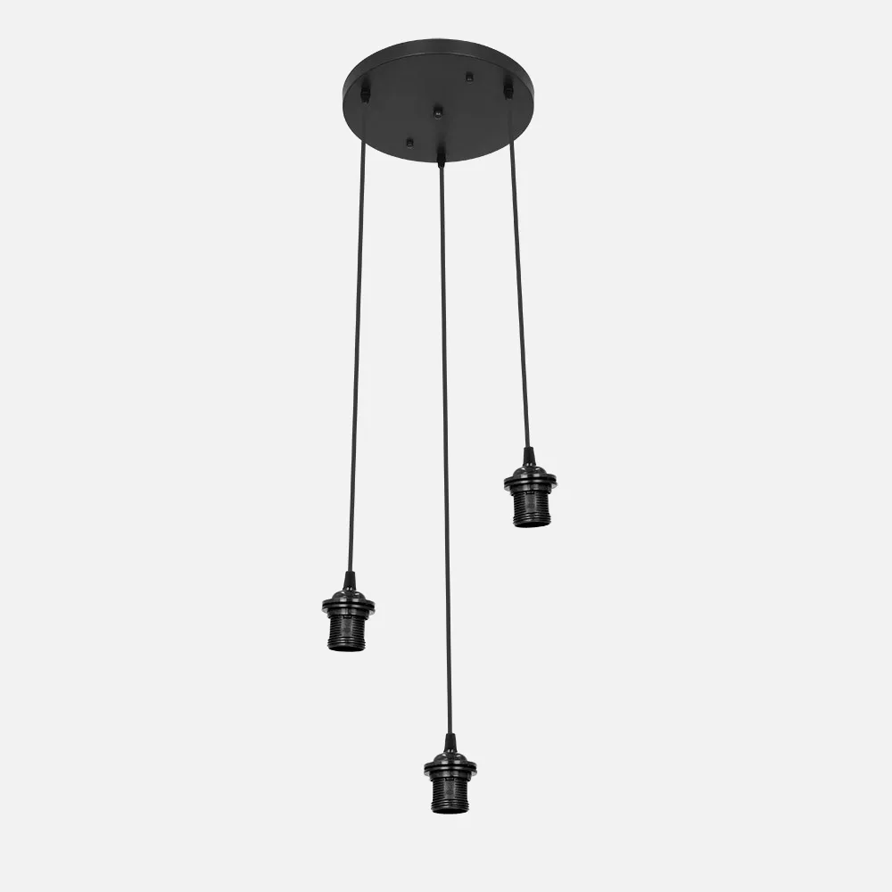 201283C09 - Armazon plafon Nia 3xe27 Negro Regx30x30cm