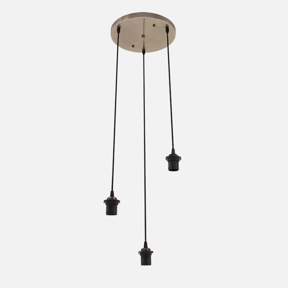 201283C14 - Armazon Plafon Nia 3xe27 Cuero Regx30x30cm