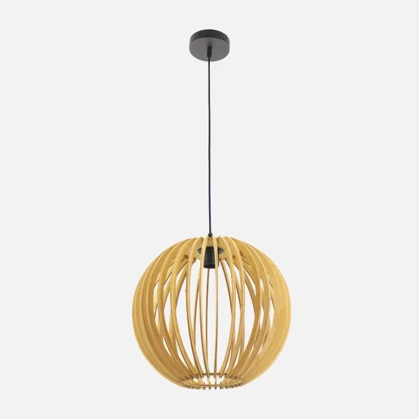 Pendant light Bubinga Ball 1xe27 Wood Natural Regx35x35 Cm
