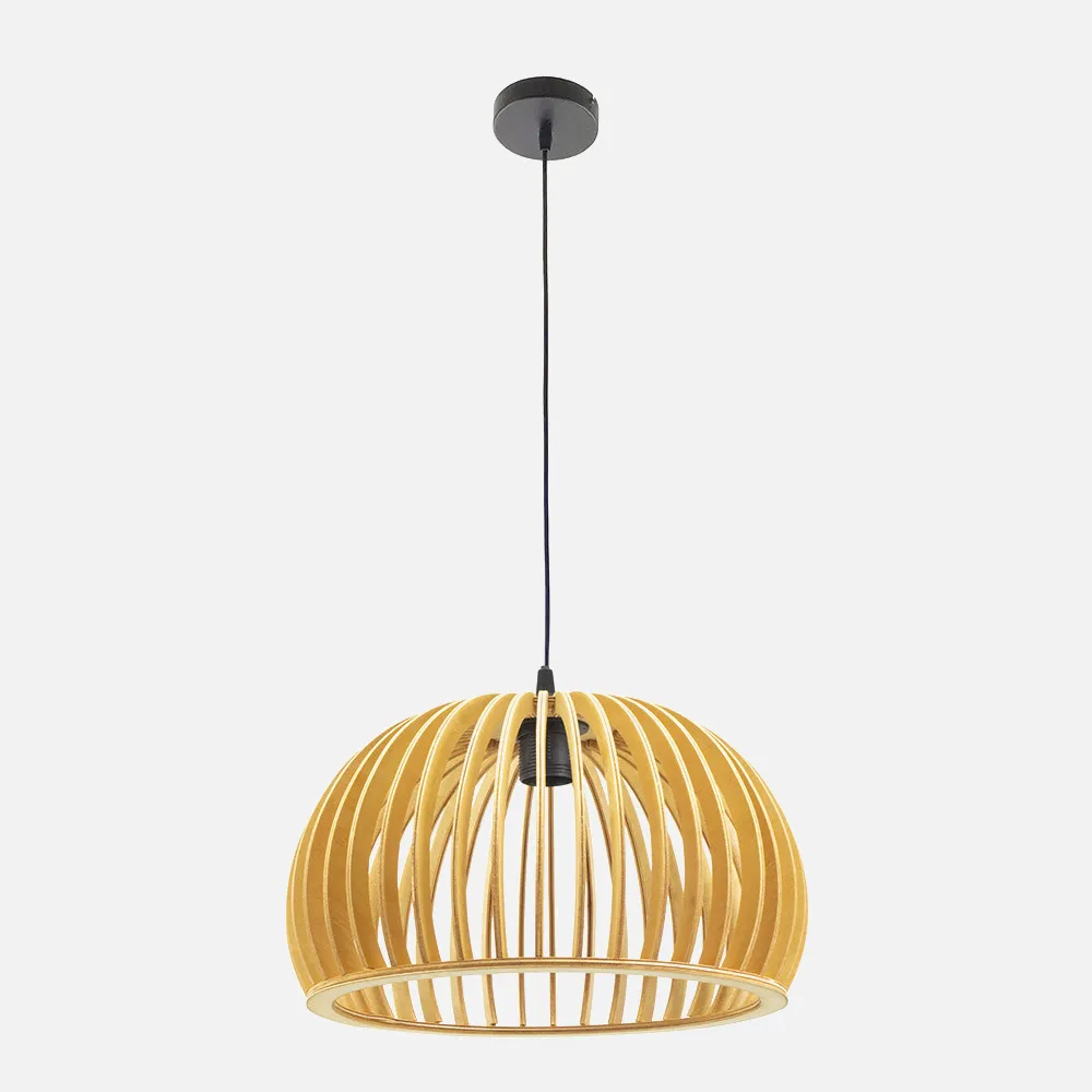 Colgante Cambara 1xe27 Madera Natural Regx35x35 Cm