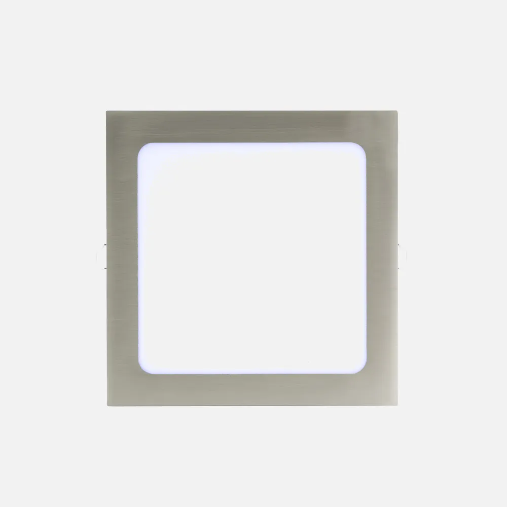 Downlight Basalto 18w 6500k Niquel Cuadrado   1530lm 2,5x22,5x22,5 Cm Corte 20,5x20,5 Cm