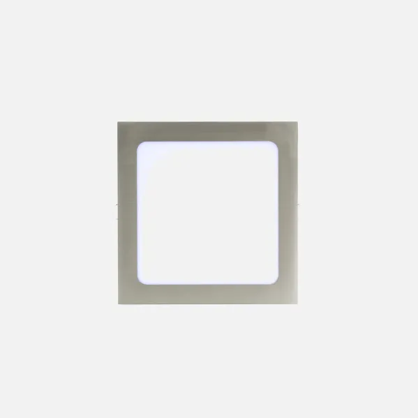Downlight Basalto 12w 6500k Niquel Cuadrado 1080lm 2,5x17x17 Cm Corte 15,5x15,5 Cm