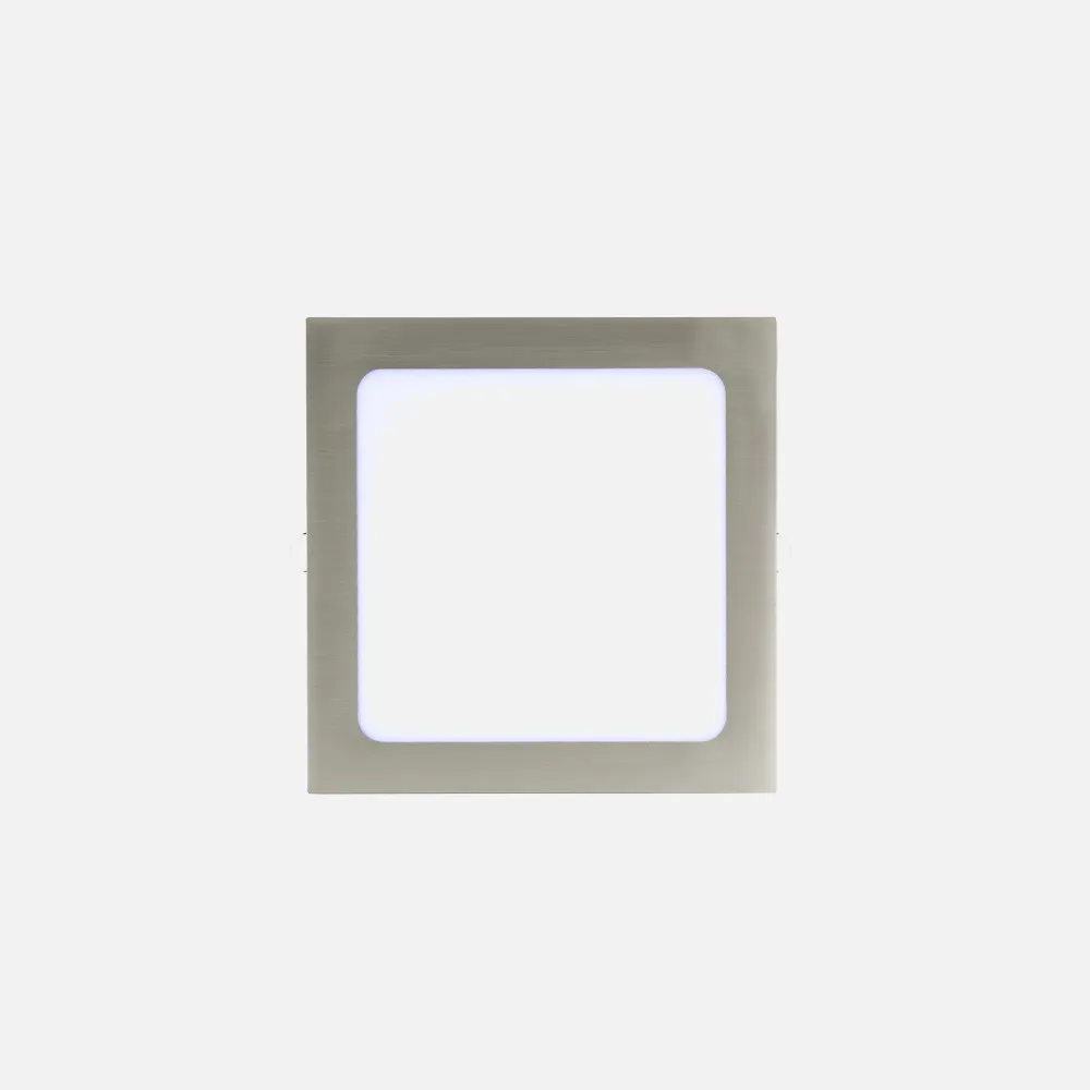 Downlight Basalto 12w 6500k Niquel Cuadrado 1080lm 2,5x17x17 Cm Corte 15,5x15,5 Cm