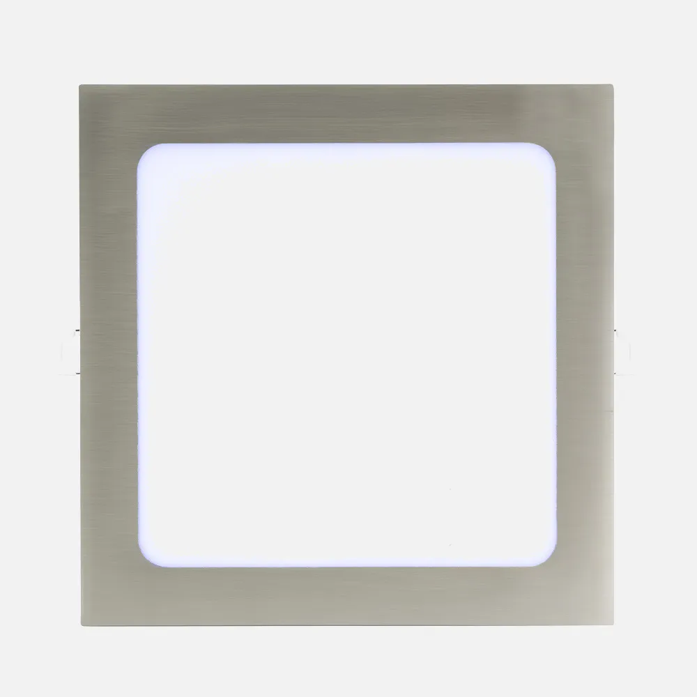 Downlight Basalto 24W 6500K Níquel Cuadrado 2040lm 2,5x22,5x22,5 Cm Corte 20,5x20,5 Cm 